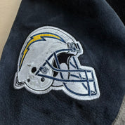 J- Vintage San Diego Chargers NFL Embroidered Logo Zip Up Suede Jacket - M