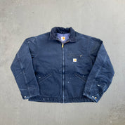 F- Vintage Carhartt Detroit Insulated Black Made In USA Work Jacket
