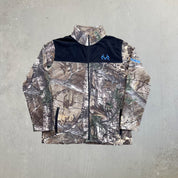 F- Real Tree Camo Pattern Embroidered Logo Zip Up Polar Fleece