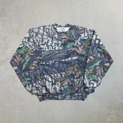 F- Vintage Jerzees Treebark Camo Pattern Crewneck