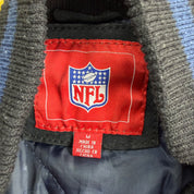 J- Vintage San Diego Chargers NFL Embroidered Logo Zip Up Suede Jacket - M