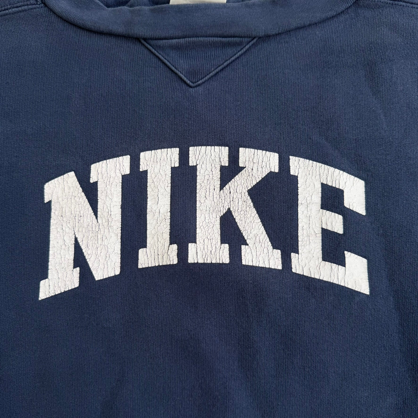 J- Vintage Y2K Nike Text Navy Crewneck - 3XL