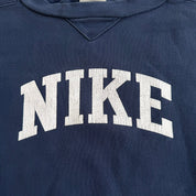 J- Vintage Y2K Nike Text Navy Crewneck - 3XL