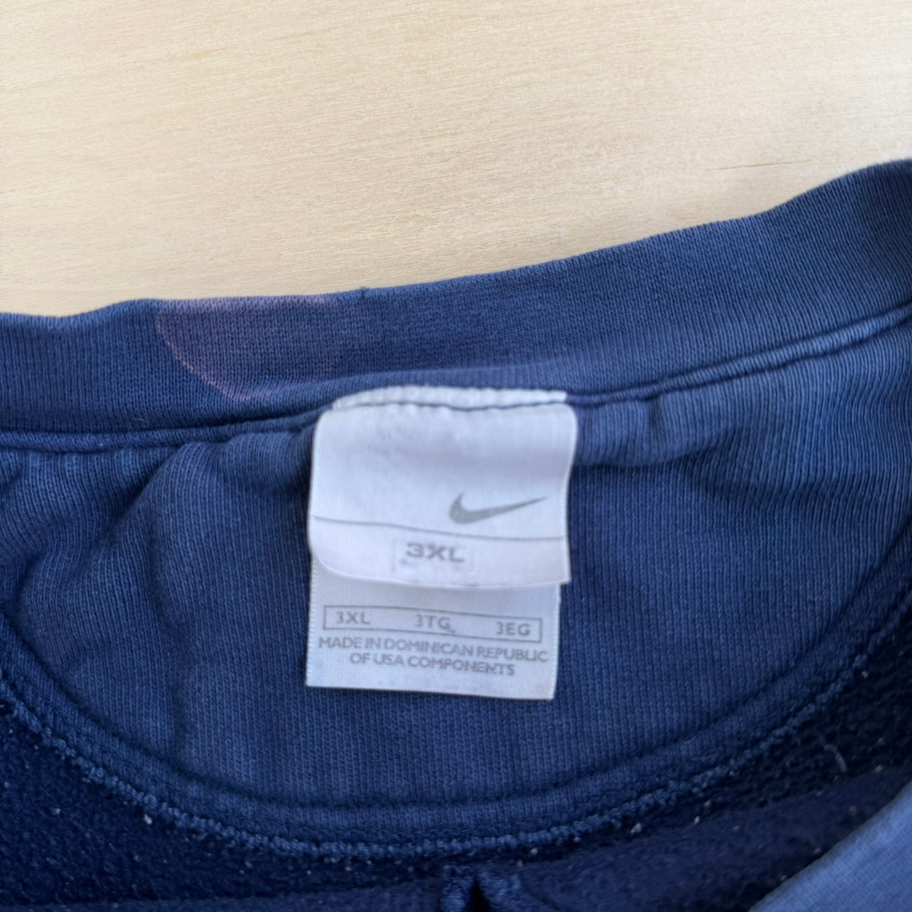 J- Vintage Y2K Nike Text Navy Crewneck - 3XL
