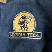 J- Vintage Georgia Tech Yellow Jackets Embroidered Logo Zip Up Suede Jacket - Bigger (fits XL)
