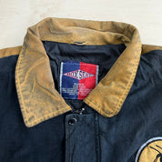 J- Vintage Georgia Tech Yellow Jackets Embroidered Logo Zip Up Suede Jacket - Bigger (fits XL)