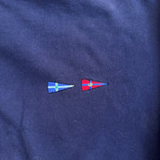 J- Vintage Nautica Embroidered Flags Navy Quarter Zip Crewneck - L