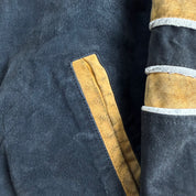 J- Vintage Georgia Tech Yellow Jackets Embroidered Logo Zip Up Suede Jacket - Bigger (fits XL)