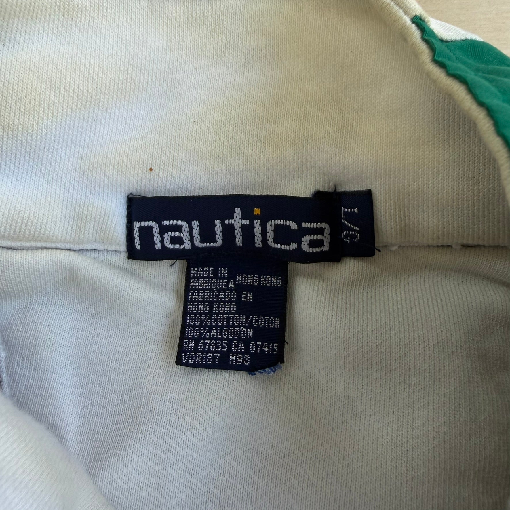 J- Vintage Nautica Embroidered Flags Navy Quarter Zip Crewneck - L