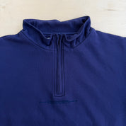 J- Vintage Diadora Embroidered Text Logo Navy Quarter Zip Crewneck - XL