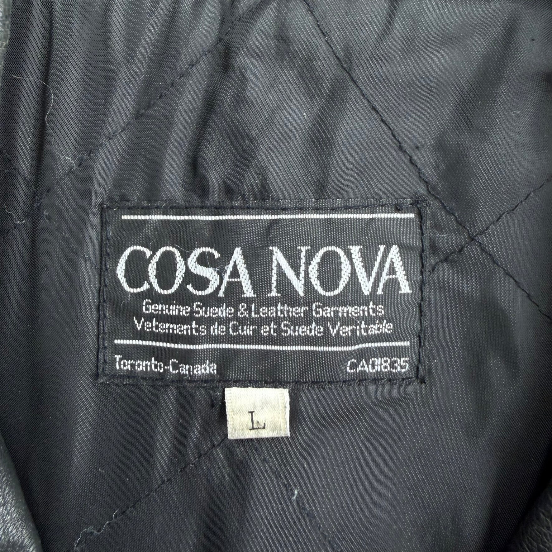 J- Vintage Cosa Nova Biker Style Leather Jacket - L