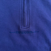 J- Vintage Diadora Embroidered Text Logo Navy Quarter Zip Crewneck - XL