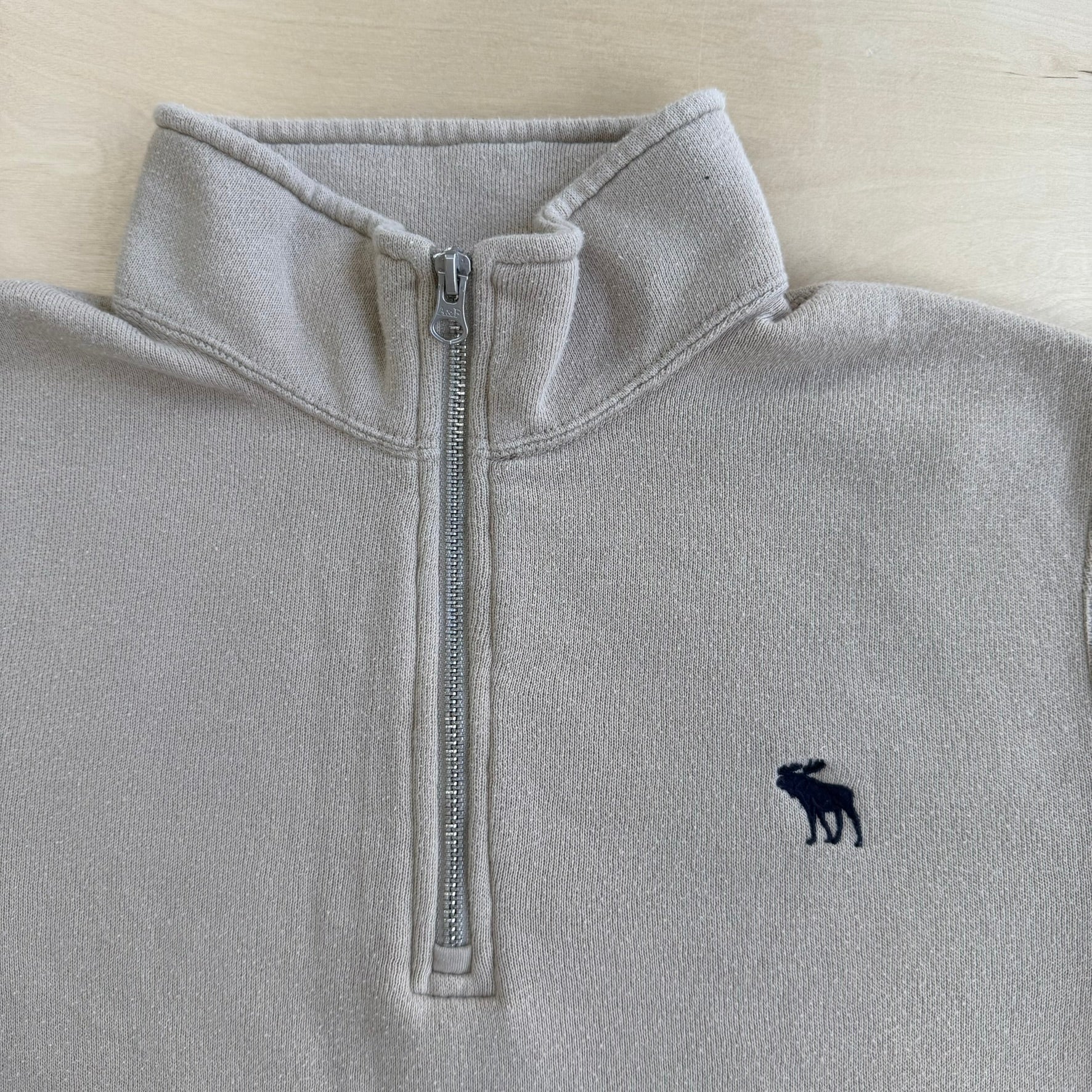 J- Vintage Abercrombie & Fitch Moose Logo Quarter Zip Crewneck - M