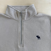 J- Vintage Abercrombie & Fitch Moose Logo Quarter Zip Crewneck - M