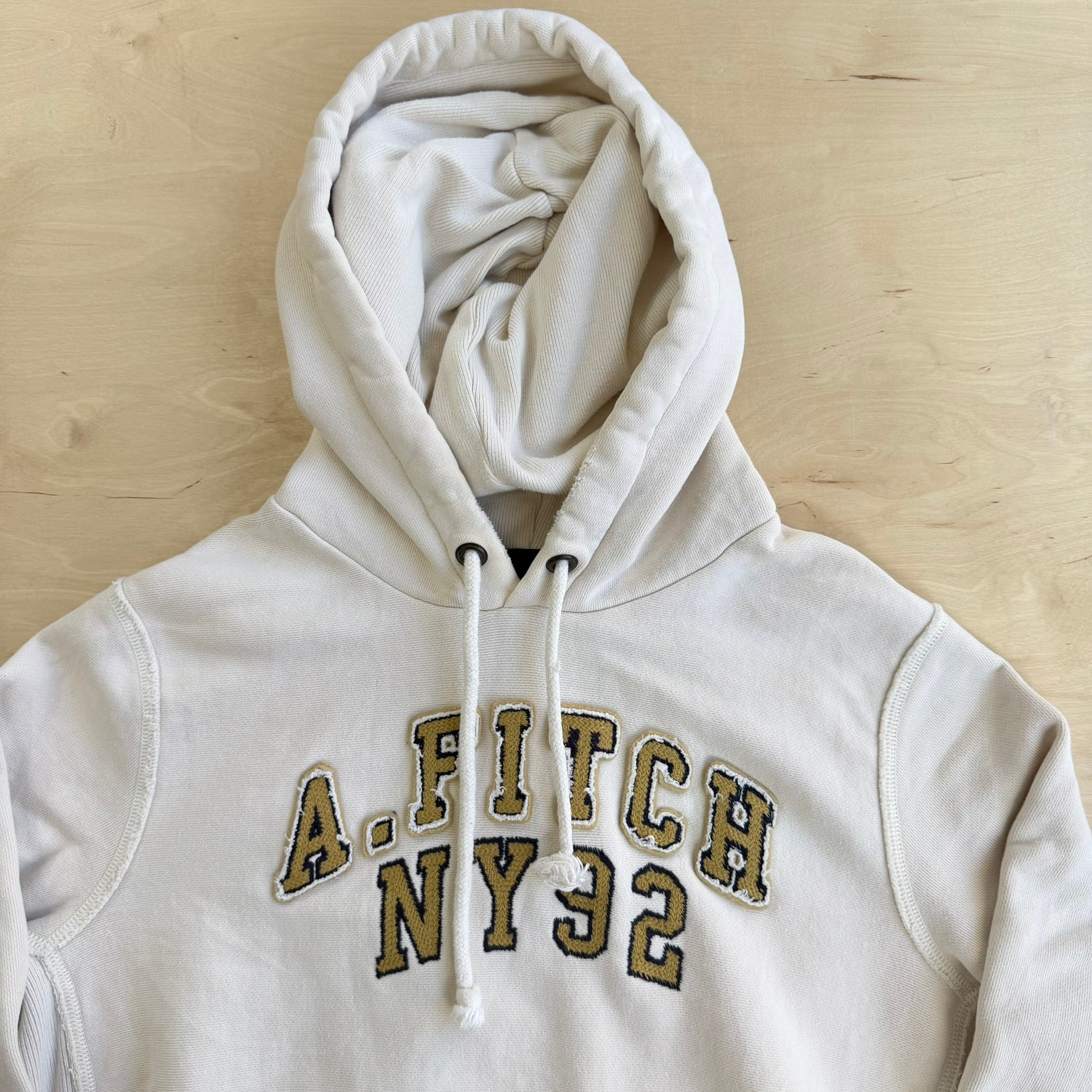 J- Vintage Abercrombie & Fitch NY92 Embroidered Text Hoodie - M