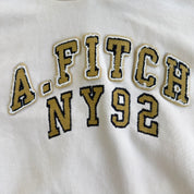 J- Vintage Abercrombie & Fitch NY92 Embroidered Text Hoodie - M