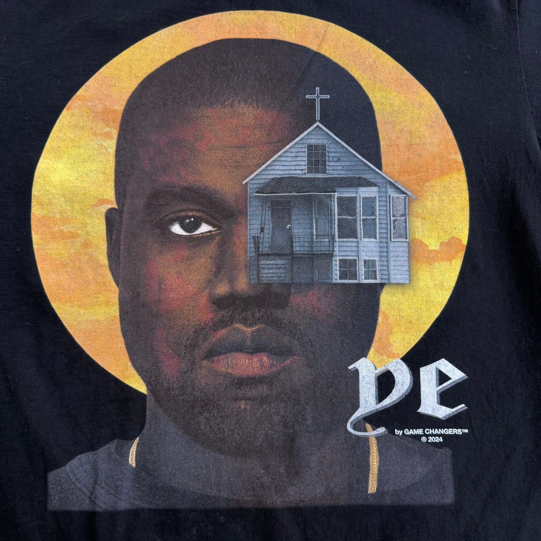 J- '24 Kanye West Ye Jesus Is King Album Graphic Game Changer Tee - XL