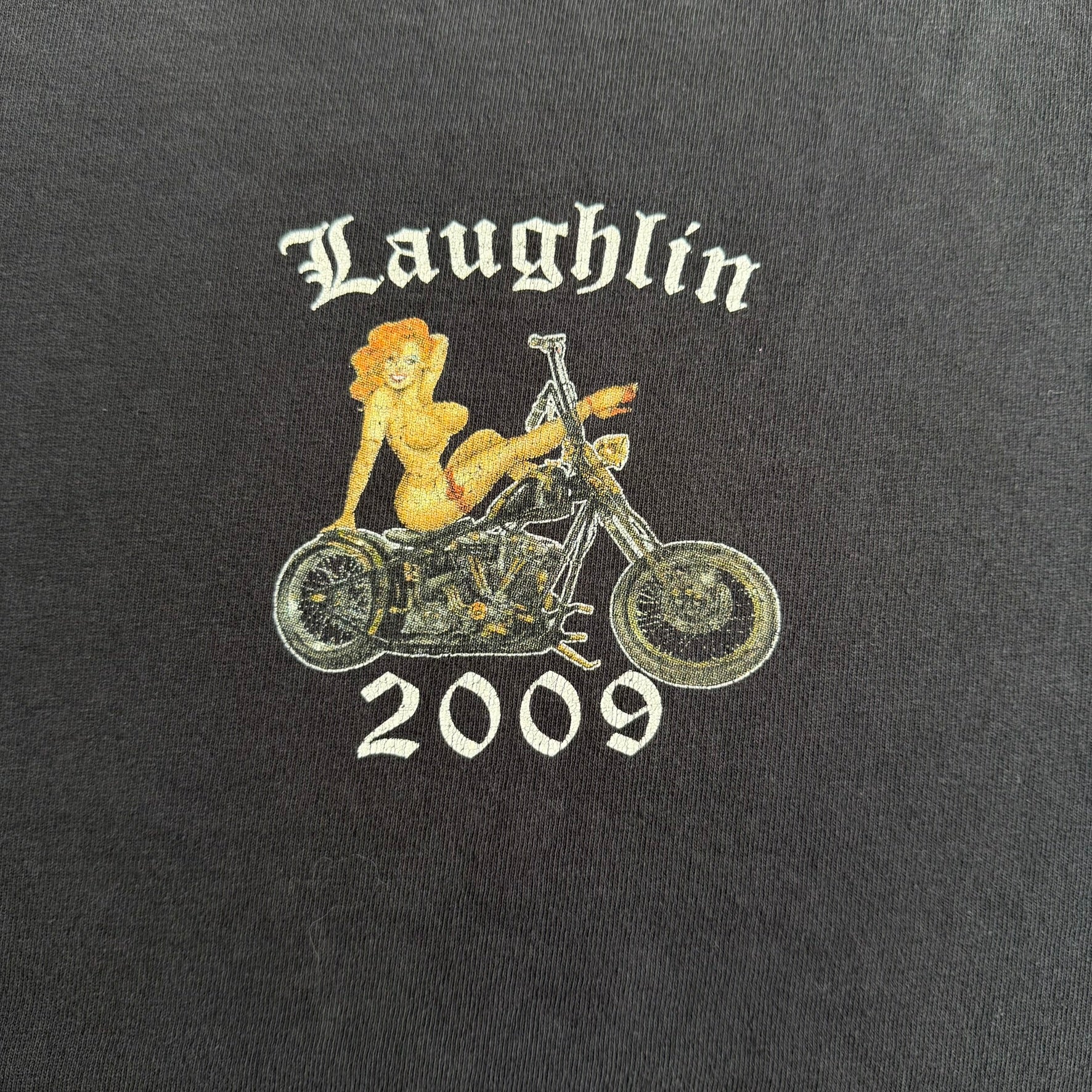 J- Vintage '09 Laughlin Nevada Motorcycle Rally Graphic Tee - L