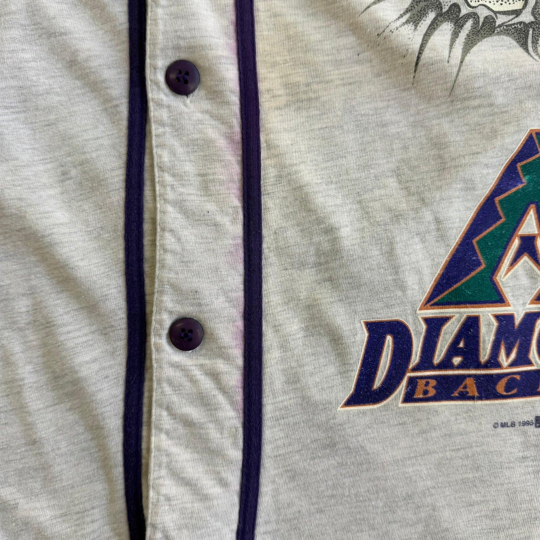 J- Vintage '95 Arizona Diamondbacks Bugs Bunny MLB Looney Tunes Graphic Baseball Jersey - L