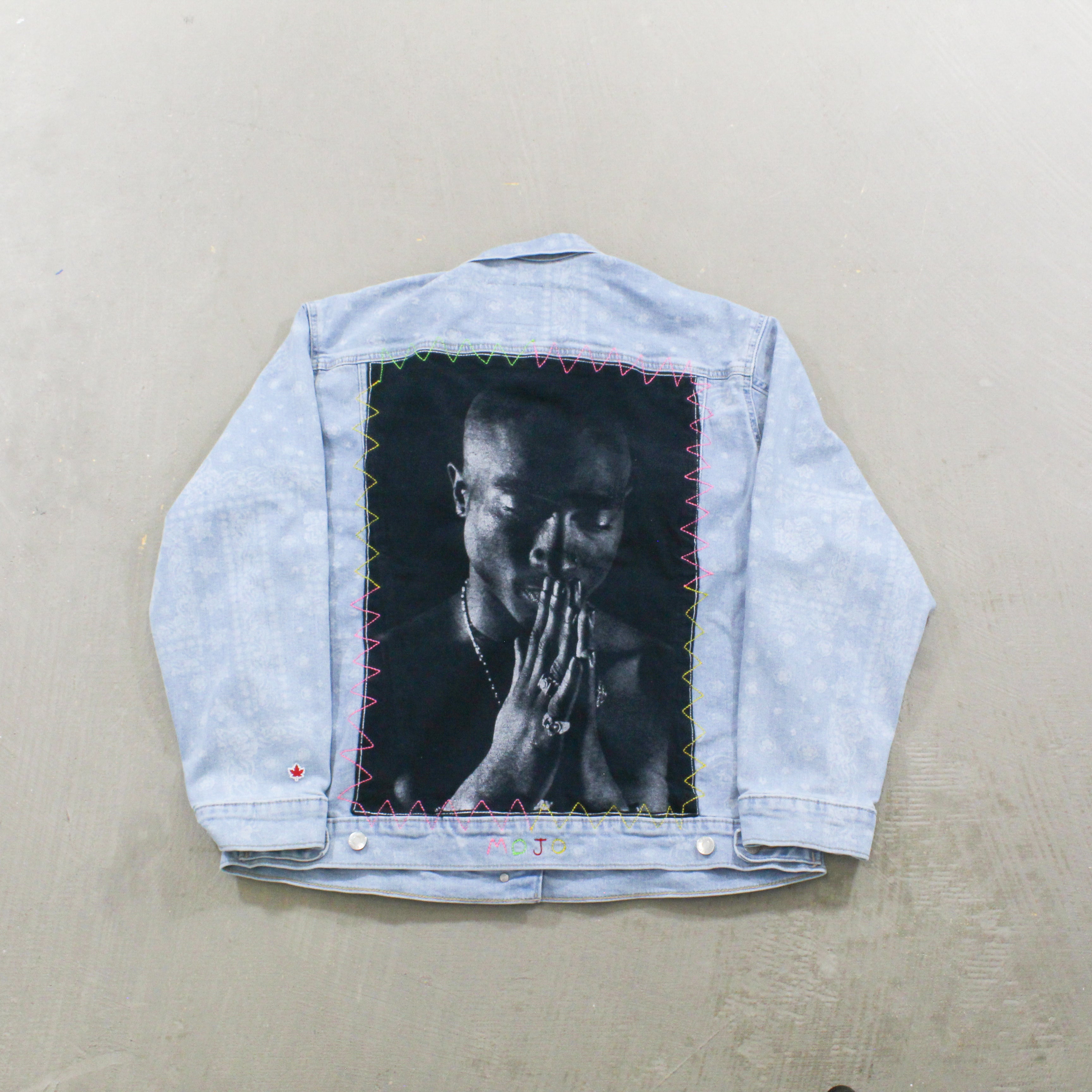 F- HOM Tupac Levi's Bandana Pattern Reworked Custom Denim Jackets
