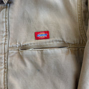 J- Vintage 90s Dickies Sherpa Fleece Lined Zip Up Canvas Work Jacket - M