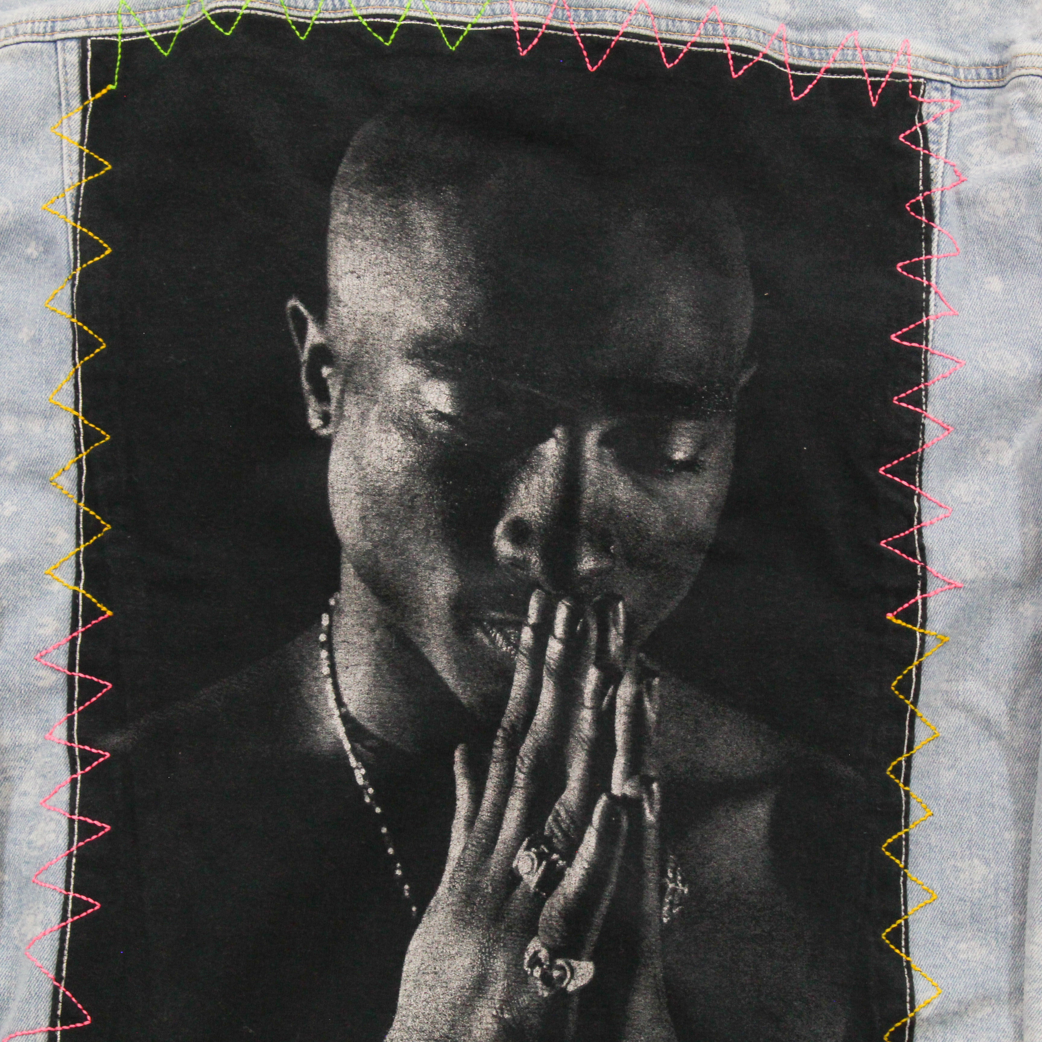 F- HOM Tupac Levi's Bandana Pattern Reworked Custom Denim Jackets
