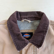 J- Vintage 90s Dickies Sherpa Fleece Lined Zip Up Canvas Work Jacket - M