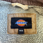 J- Vintage 90s Dickies Sherpa Fleece Lined Zip Up Canvas Work Jacket - M