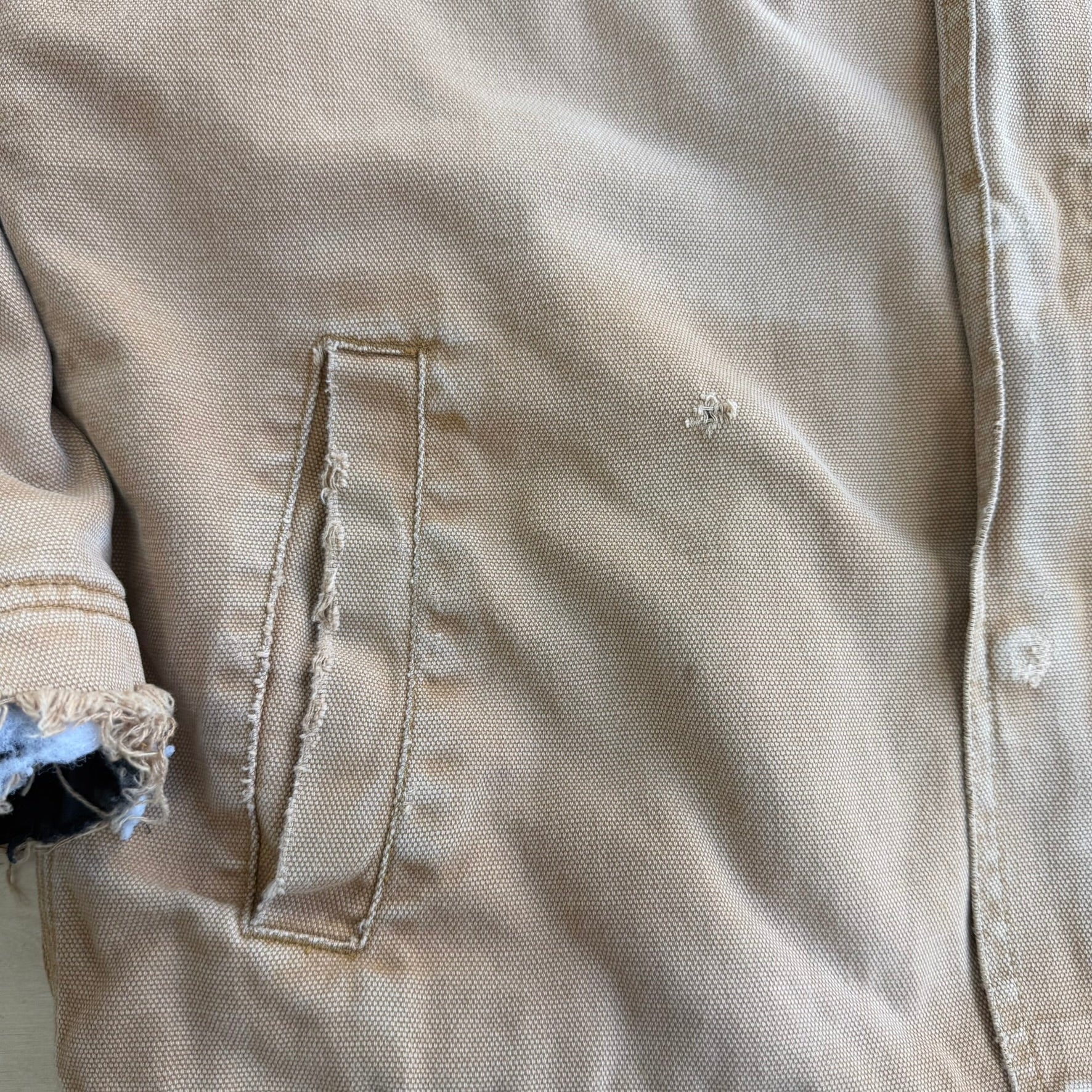 J- Vintage 90s Dickies Sherpa Fleece Lined Zip Up Canvas Work Jacket - M