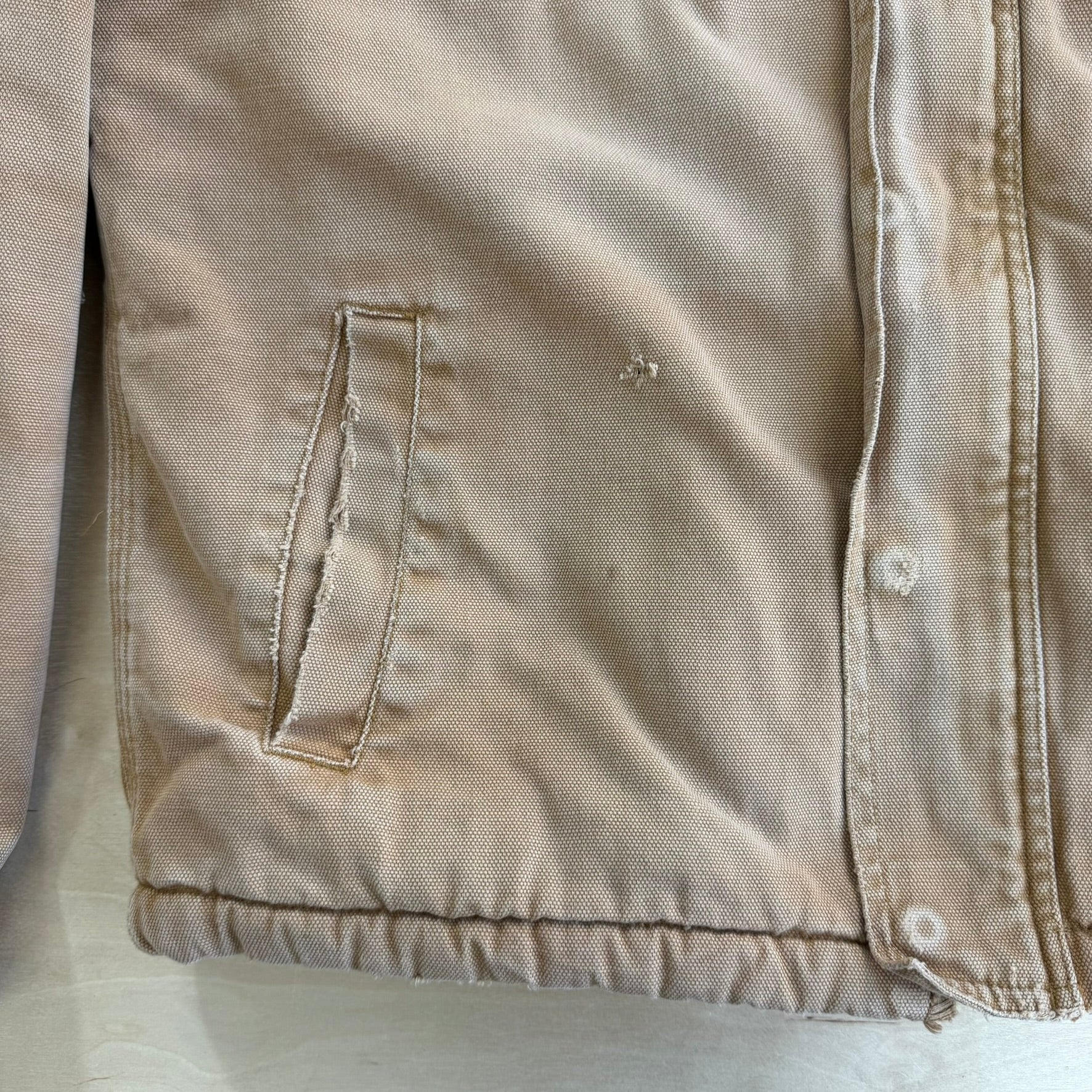 J- Vintage 90s Dickies Sherpa Fleece Lined Zip Up Canvas Work Jacket - M