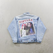 F- HOM Nirvana Picture & Text Reworked Custom Denim Jackets