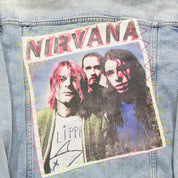 F- HOM Nirvana Picture & Text Reworked Custom Denim Jackets