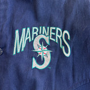 J- Vintage 90s Seattle Mariners MLB #1 Apparel Embroidered Logo Made In USA Winter Bomber Jacket - XL
