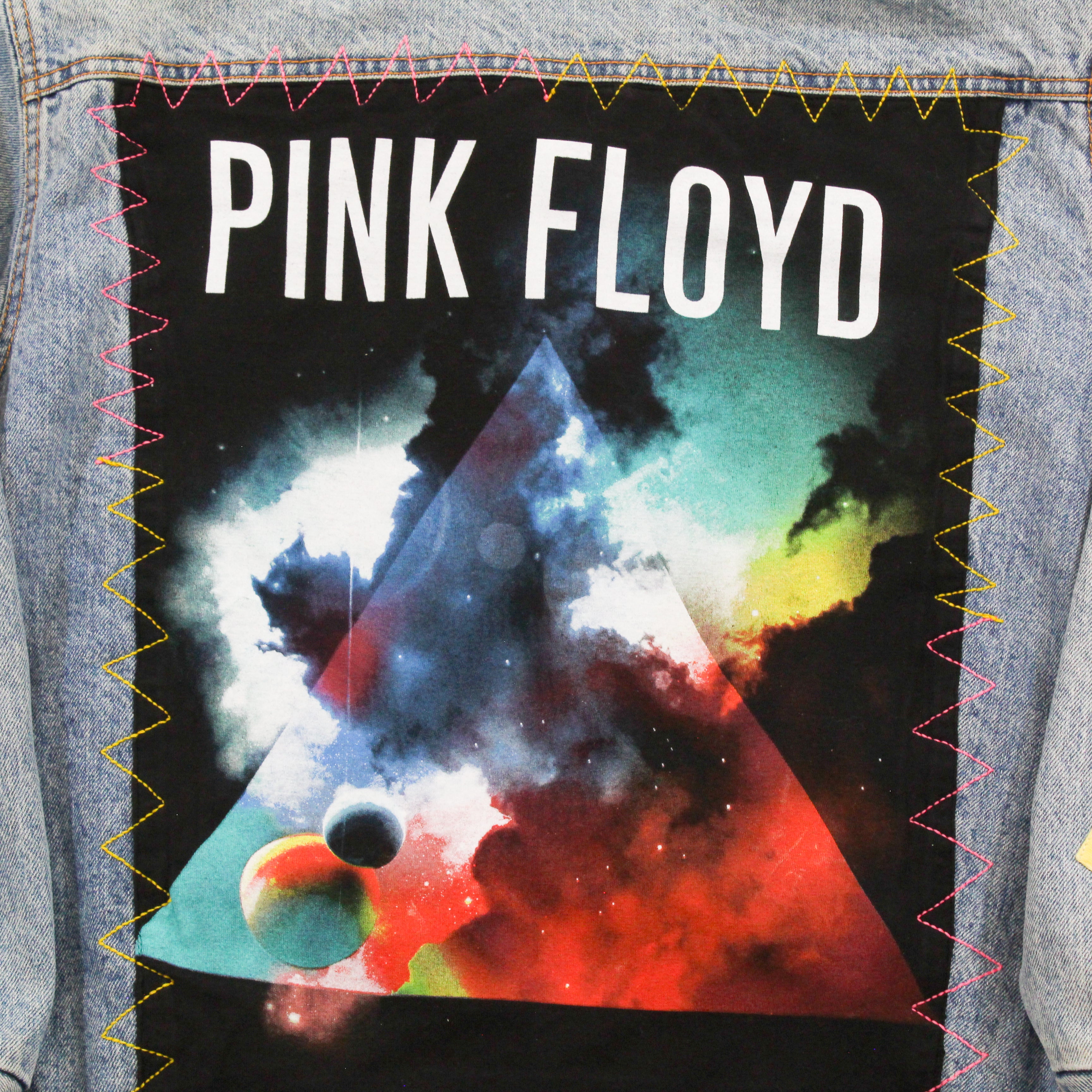F- HOM Nirvana/Pink Floyd Corduroy Collar Reworked Custom Denim Jackets