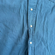 J- Vintage Wrangler Western Pearl Snap Teal Button Down Shirt - L