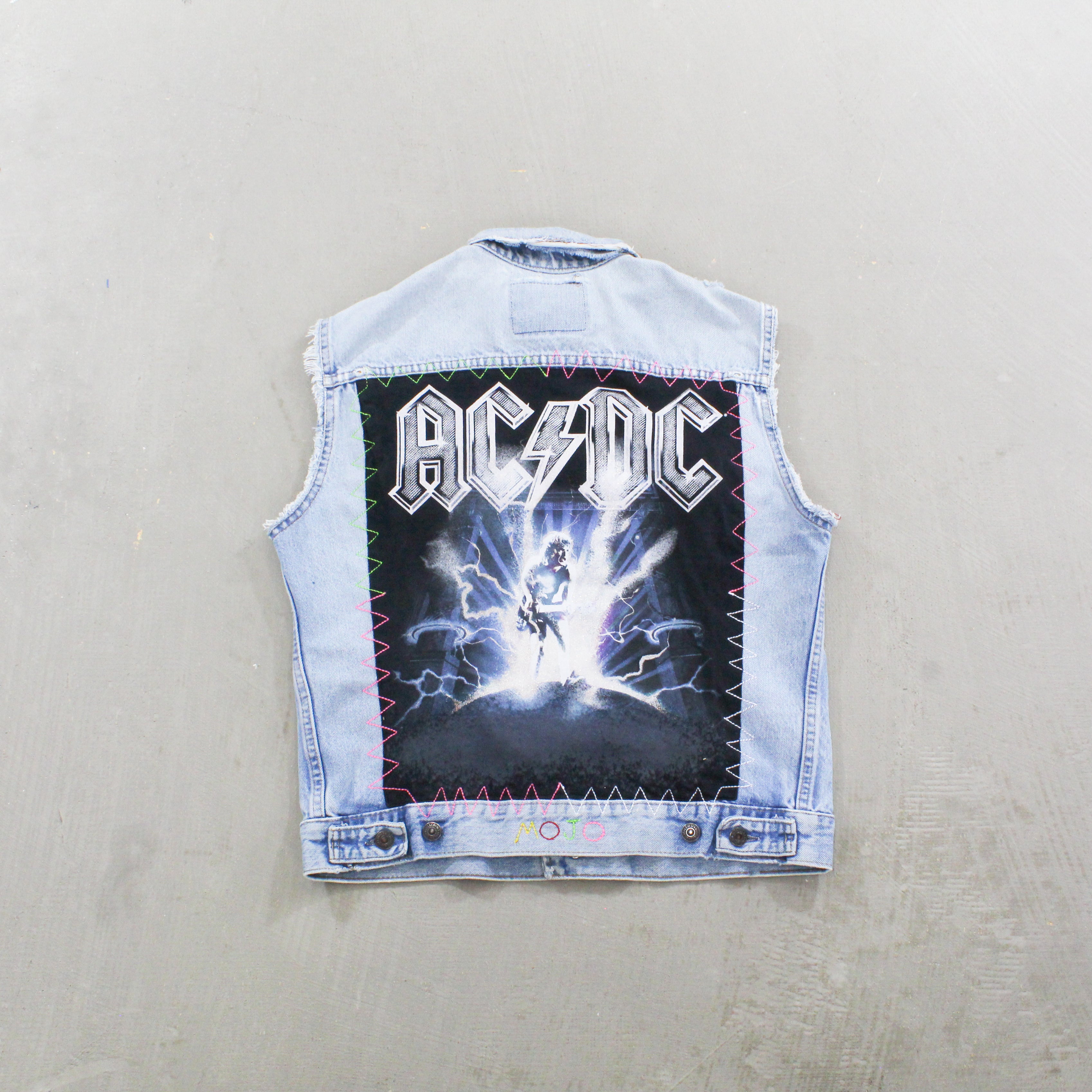 F- HOM AC/DC Levi's Reworked Custom Denim Vest