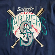 J- Vintage 90s Seattle Mariners MLB #1 Apparel Embroidered Logo Made In USA Winter Bomber Jacket - XL