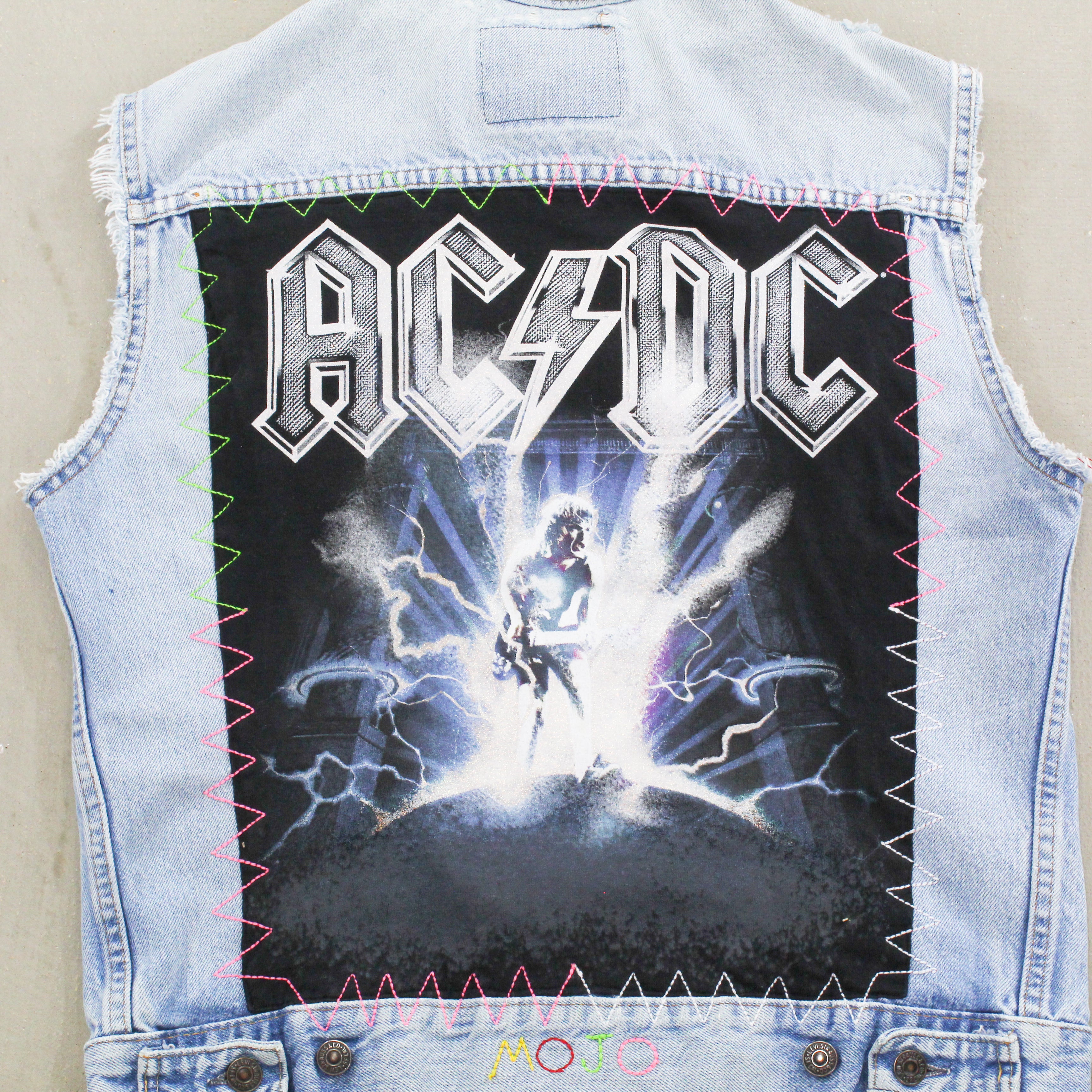 F- HOM AC/DC Levi's Reworked Custom Denim Vest