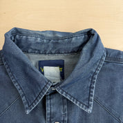 J- Vintage Wrangler Western Denim Pearl Snap Button Down Shirt - L
