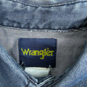 J- Vintage Wrangler Western Denim Pearl Snap Button Down Shirt - L