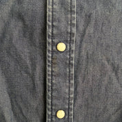 J- Vintage Wrangler Western Denim Pearl Snap Button Down Shirt - L