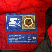 J- Vintage 90s Vancouver Canucks NHL Starter Embroidered Logo Pullover Anorak Winter Jacket - XL