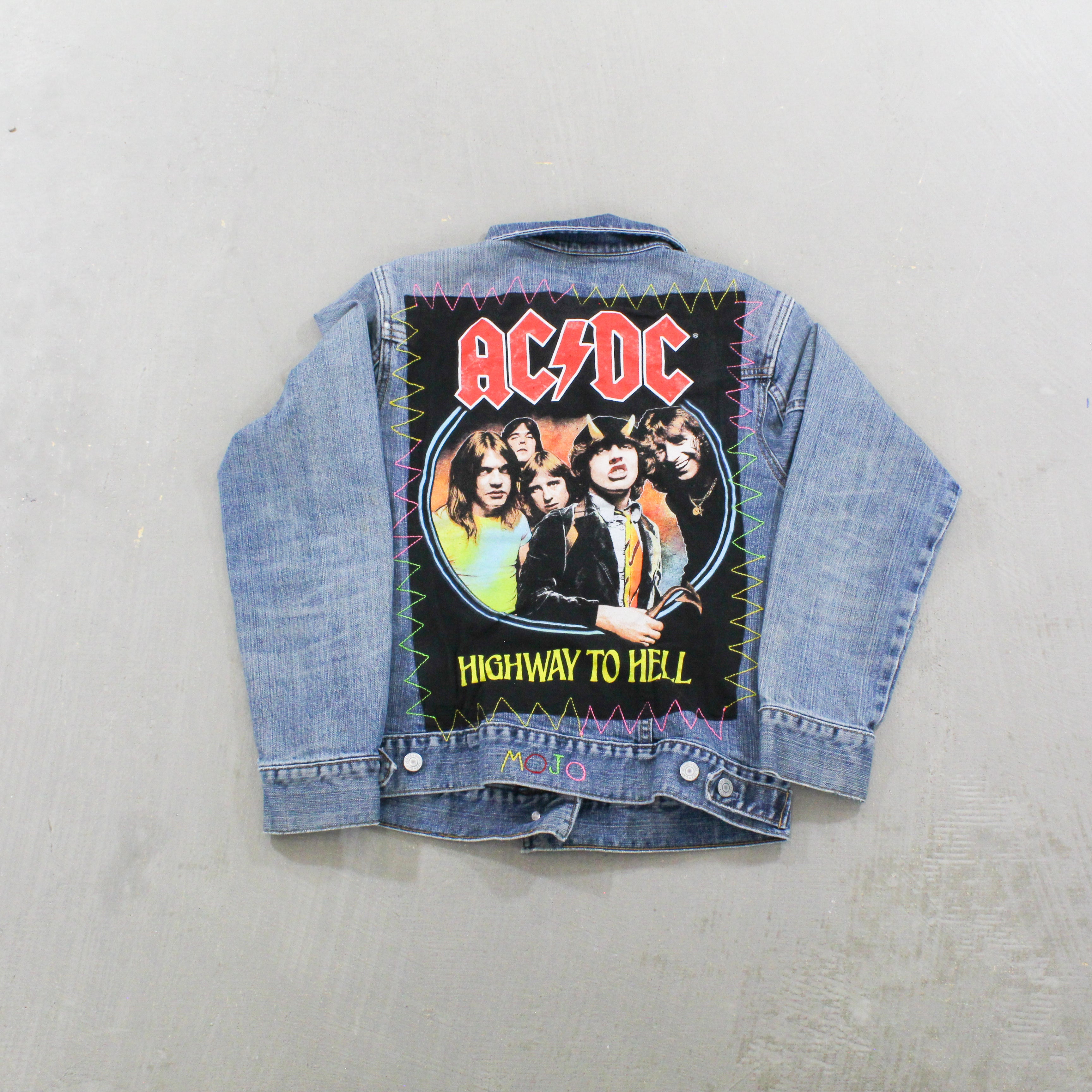 F- HOM AC/DC GAP Reworked Custom Denim Jackets