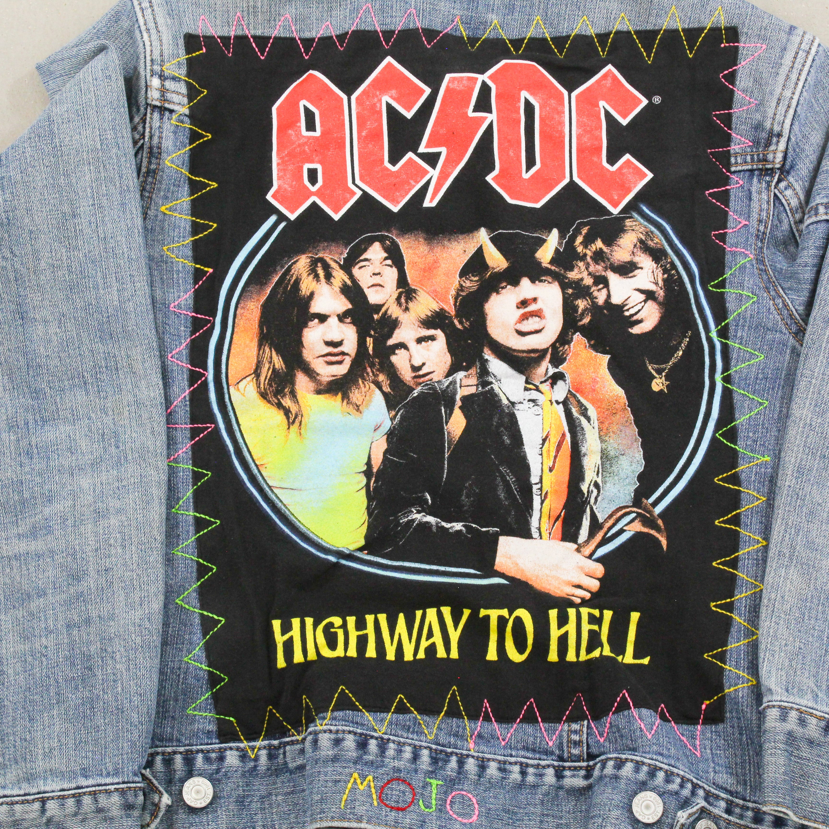 F- HOM AC/DC GAP Reworked Custom Denim Jackets