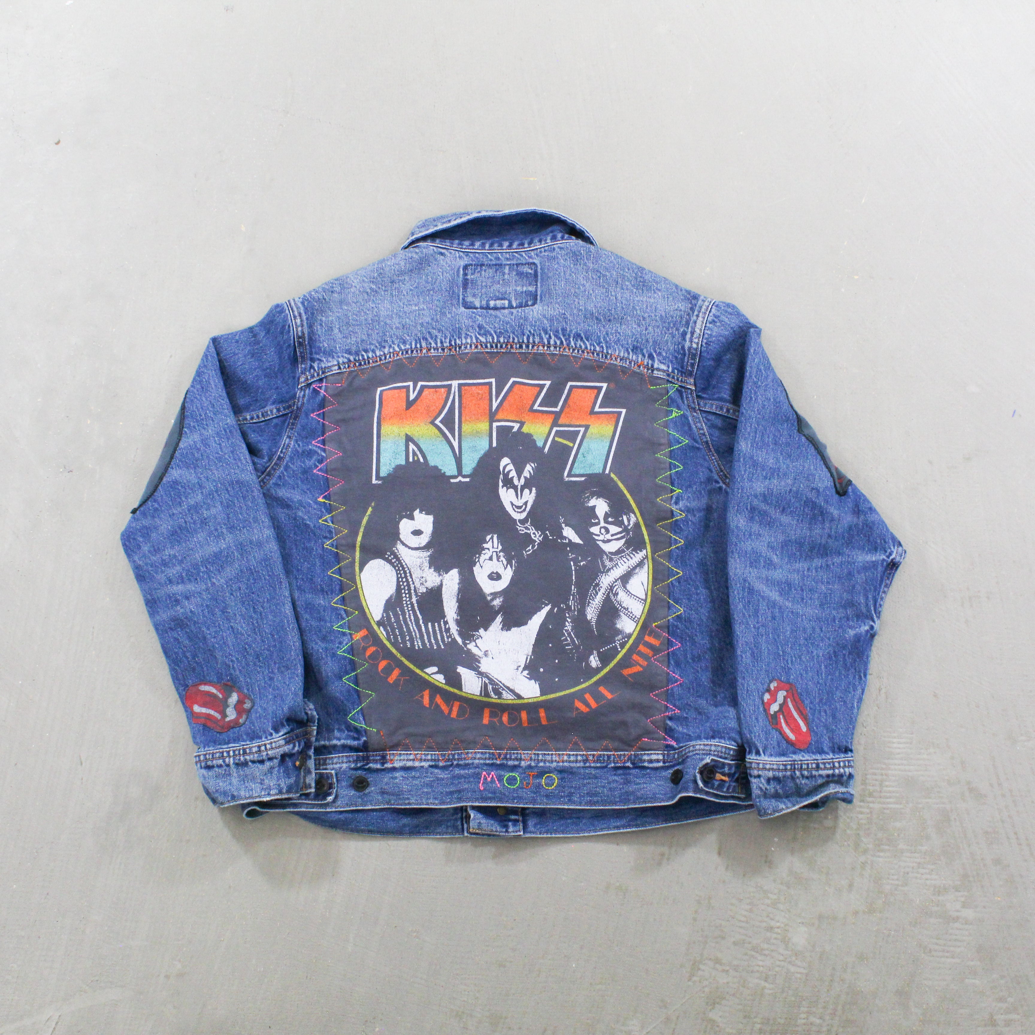 F- HOM Rolling Stones & Kiss Reworked Custom Denim Jackets
