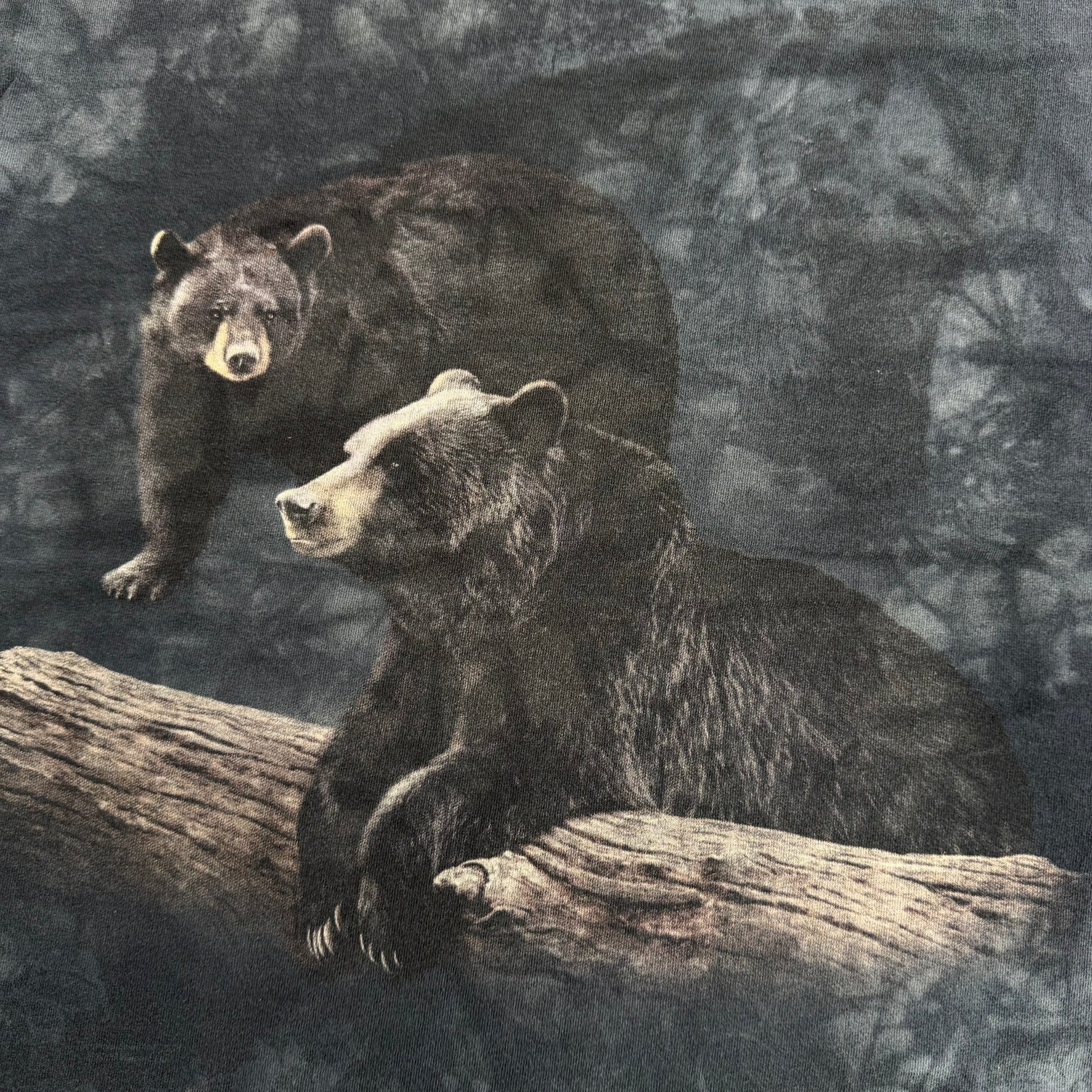 J- Vintage The Mountain Bears In Forest Graphic Tie Dye Tee - XL