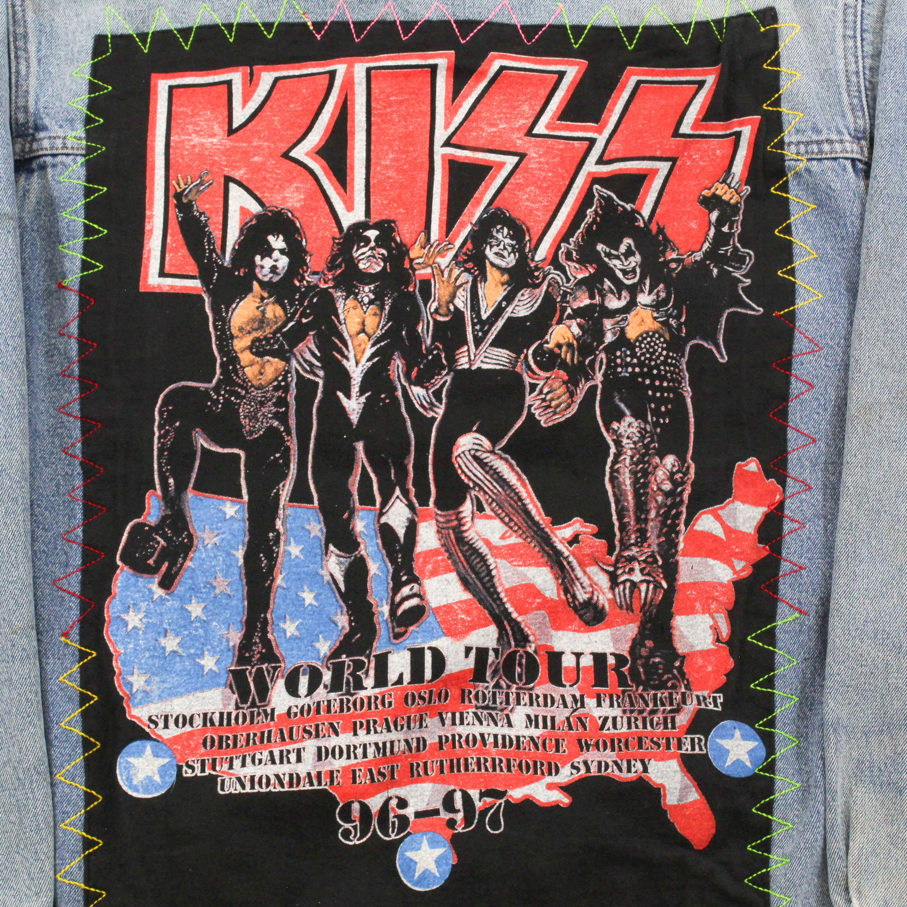 F- HOM Kiss 96-97 Tour Reworked Custom Denim Jackets