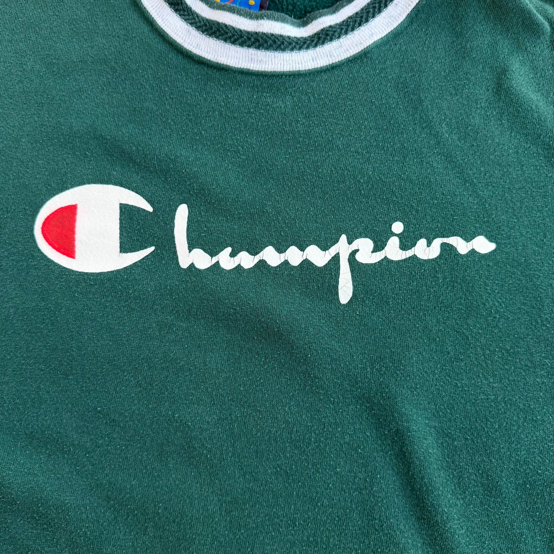 J- Vintage 90s Bootleg Champion Logo Graphic With An Attitude Tag Made In USA Crewneck - 2XL