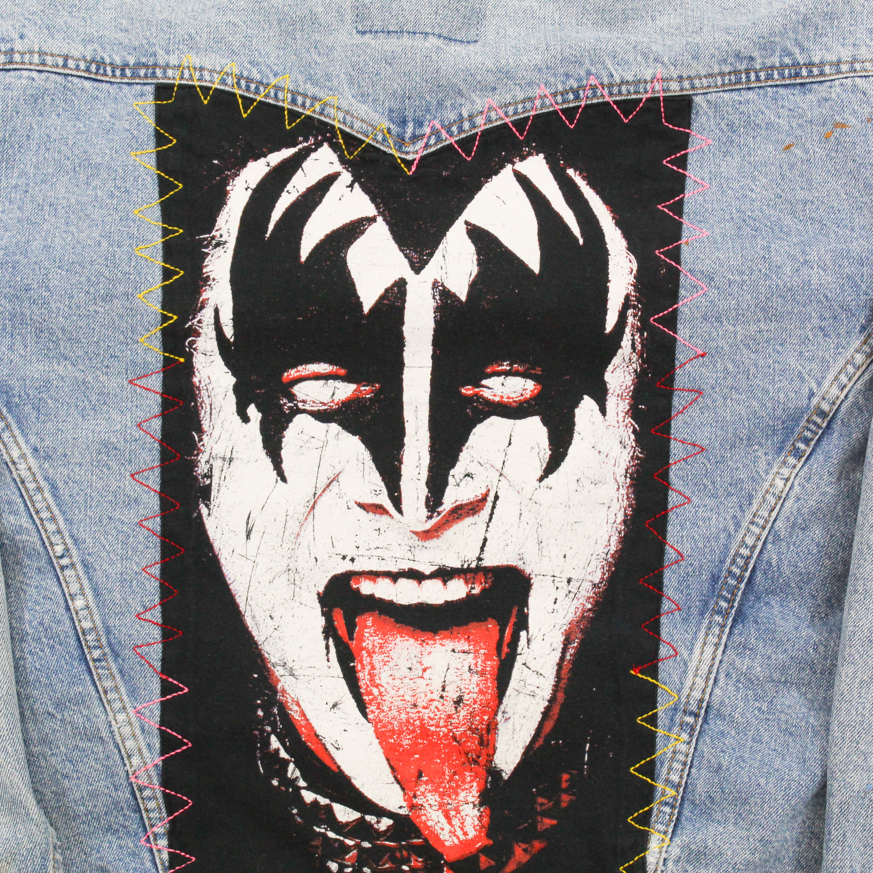 F- HOM Kiss Gene Simmons Reworked Custom Denim Jackets