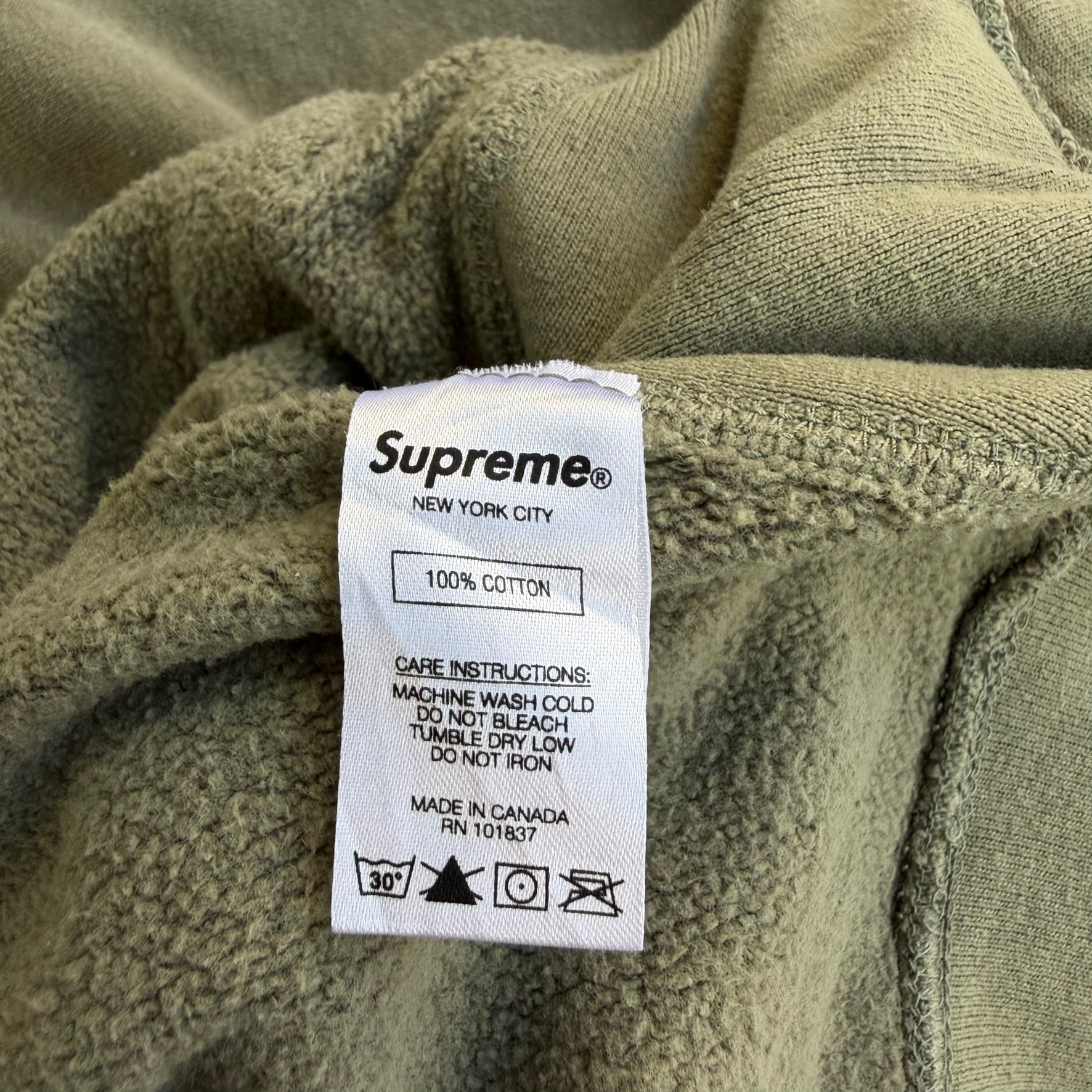 J- '19 Supreme Wrist Logo Embroidered SS19 Olive Green Hoodie - L